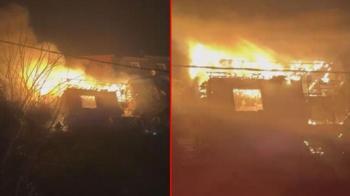 Sarıyer'de 2 gecekondu alev alev yandı; 4 yaralı