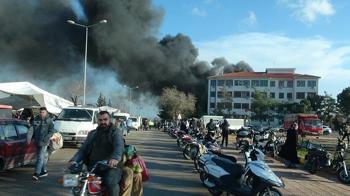 Kilis'te STK'ya ait prefabrikte yangın