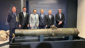 Söküme gelen gemiden çıkan bronz top, Kültür Sanat Fabrikası'nda sergileniyor