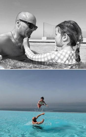 İngiliz oyuncu Jason Statham’dan sonsuzluk havuzunda poz