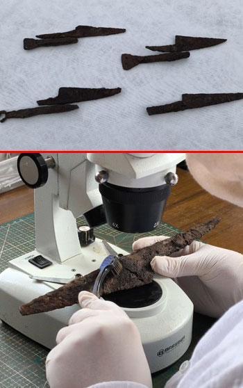 Hadrianopolis Antik Kenti'nde 5’inci yüzyıla ait bıçaklar ve kösüre taşı ortaya çıkarıldı