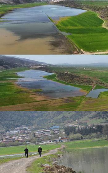 Gaziantep’te su altında kalan ekili tarım arazilerinde tahliye çalışmaları