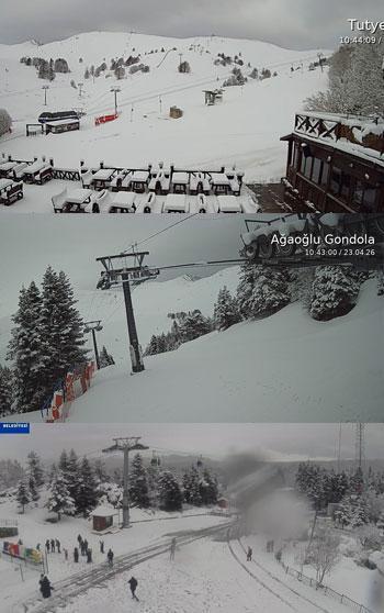 Uludağ'da nisan ayında kar yağışı; kar kalınlığı 1 metre