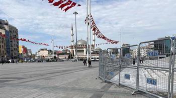 Taksim'de 1 Mayıs hazırlıkları sürüyor