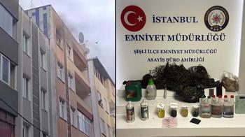 Şişli’de yangın ihbarına gittiler uyuşturucu serası buldular; değeri yarım milyon lira