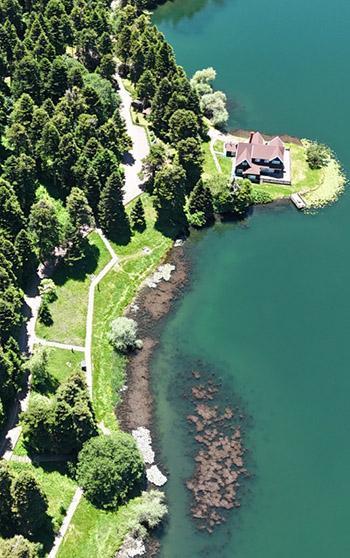 Gölcük’te çam ormanları dronla görüntülendi