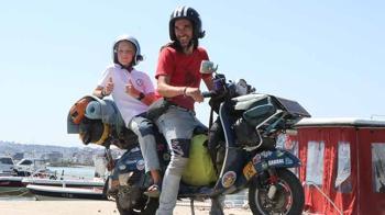 Oğluyla motosikletle dünya turuna çıkan İtalyan baba: Samsun’da, evimizde gibi hissettik