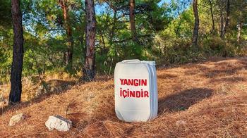 Ayvalık'ta orman yangınlarına karşı 'su bidonlu' önlem
