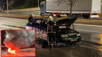 Eskişehir’de seyir halinde alev alan otomobilin sürücüsü yaralandı