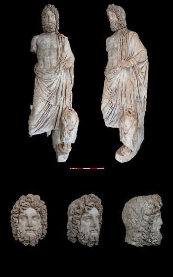 Aspendos'ta 'sağlık tanrısı' ve oğlunun heykeli bulundu