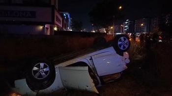 Bursa'da otomobil araziye savrulup takla attı: 5 yaralı