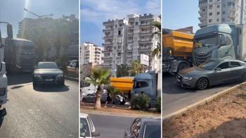 Tartıştığı sürücünün otomobiline TIR ile çarptı