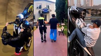 Kağıthane’de motosiklet sürücüsü tek teker üzerinde ilerlediği anları paylaştı; 117 bin lira ceza uygulandı