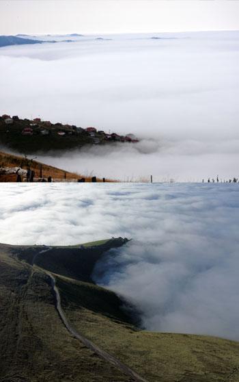 Trabzon’da sis bulutu dronla görüntülendi