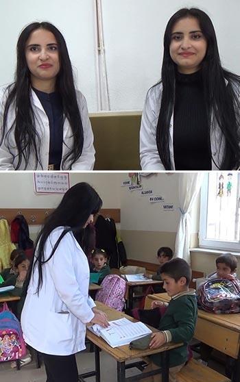 İkizler Fatmanur ve Zehranur, aynı okulda öğretmenlik yapıyor
