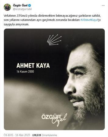 Özgür Özelden Ahmet Kaya paylaşımı