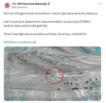 MSB: 23 PKKlı terörist etkisiz hale getirildi