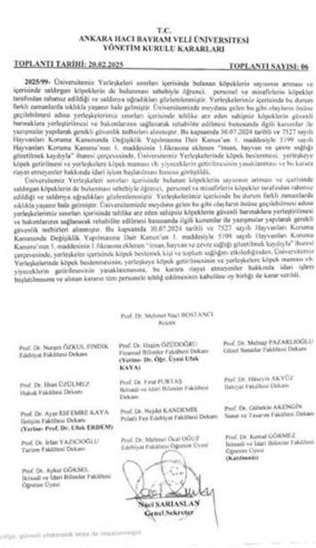 Hacı Bayram Veli Üniversitesinde köpek beslemek yasaklandı