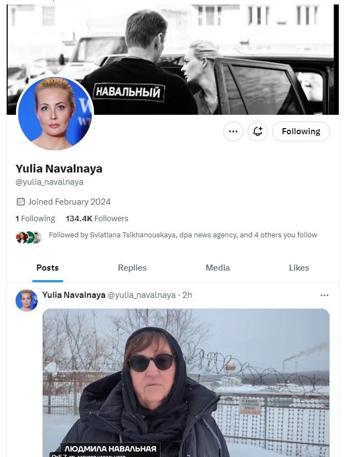 Yulia Navalnaya’nın X hesabı tekrar açıldı