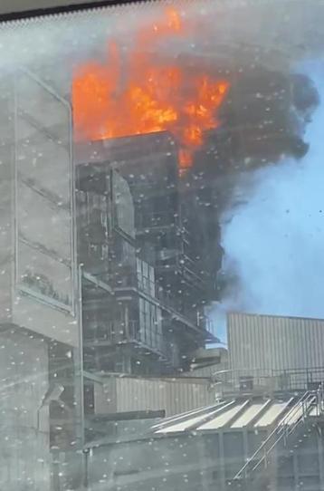 Sivasta termik santralde baca yangını