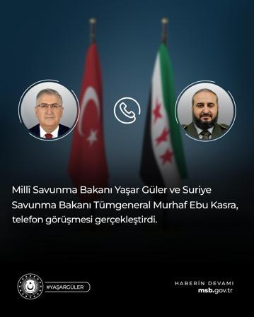Bakan Güler, Suriye Savunma Bakanı Ebu Kasra ile görüştü