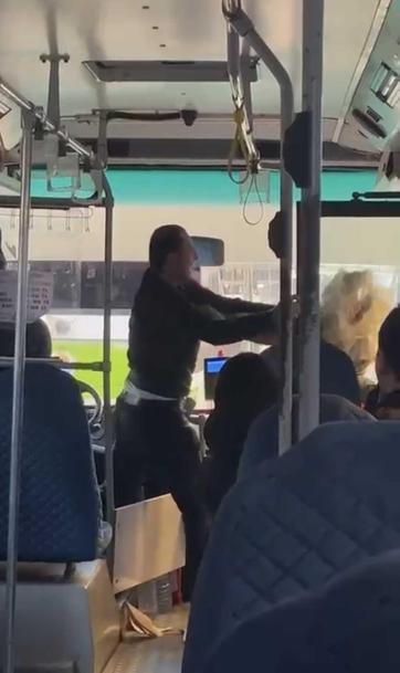 Kadın motosiklet sürücüsü ile kavga eden otobüs şoförü gözaltına alındı