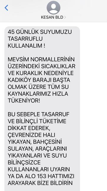 Barajda 4 milyon metreküp su kaldı; belediye SMS’lerle vatandaşları uyardı