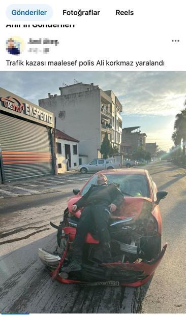 Polise çarptığı kazanın görüntüsünü sosyal medyada paylaştı, gözaltına alındı