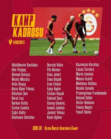 Galatasarayın kamp kadrosu belli oldu