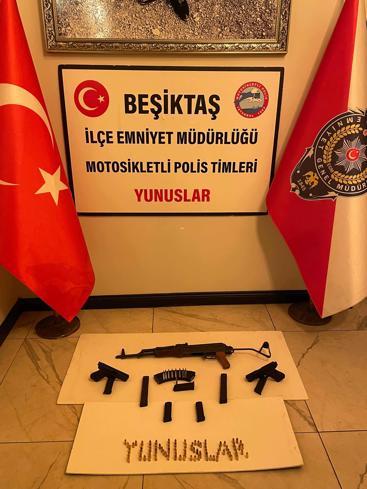 Beşiktaş’ta otel odasına baskın; yatağın altından kalaşnikof çıktı