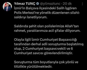 İzmirde polis merkezine silahlı saldırı: 2 şehit, 2 yaralı