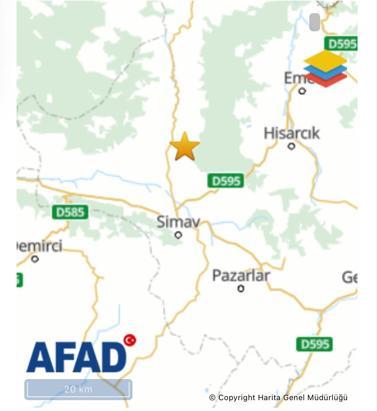 Simavda 5.4 büyüklüğünde deprem