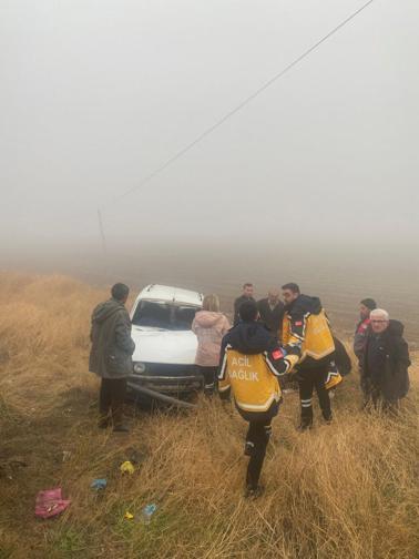 Çorumda yoğun siste zincirleme kaza; 5 yaralı