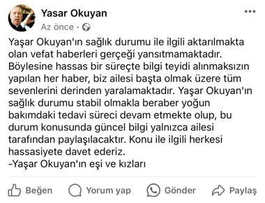 Eski bakan Yaşar Okuyan, entübe edildi