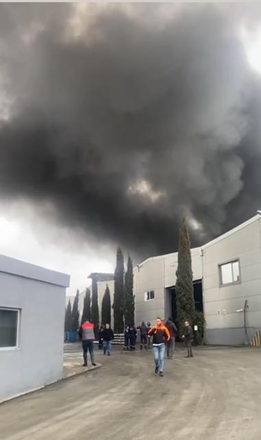 Edirnede fabrika yangını