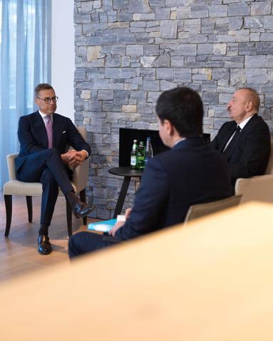Azerbaycan Cumhurbaşkanı Aliyev, Finlandiya Cumhurbaşkanı Stubb ile görüştü