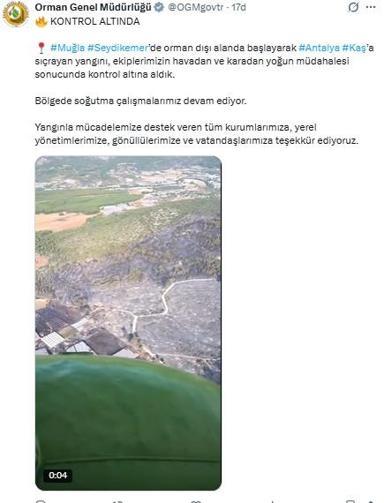 Kaştaki orman yangını kontrol altında