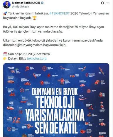 TEKNOFEST 2026 Teknoloji Yarışmaları başvuruları başladı