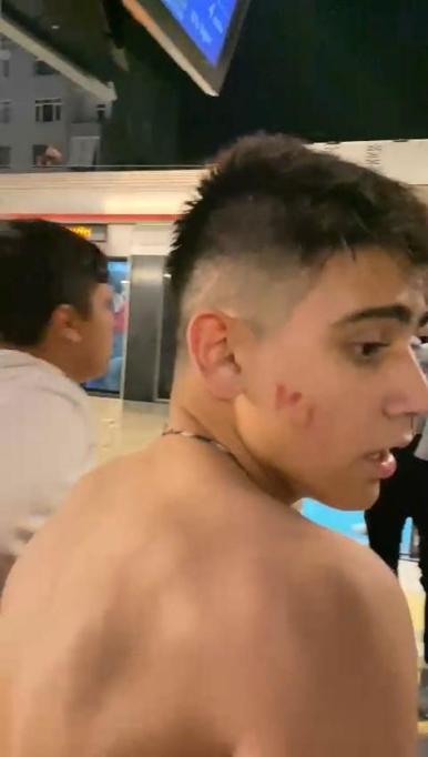 Marmarayda iki grup arasında çıkan kavga kamerada