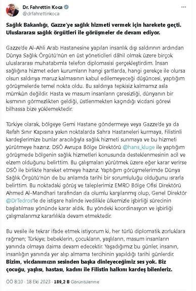 Türkiye, Gazzeye sağlık hizmeti için harekete geçti