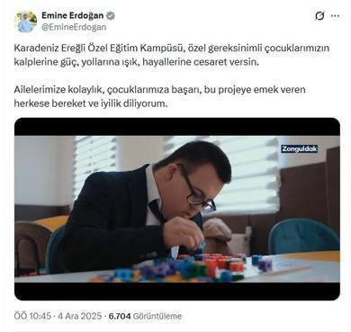 Emine Erdoğandan açılan özel eğitim kampüsü ile ilgili paylaşım