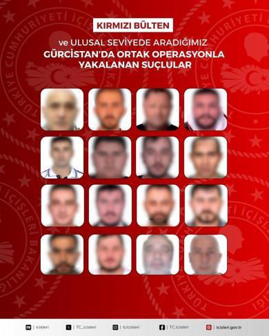 13ü kırmızı bültenle aranan 16 suçlu Gürcistanda yakalandı