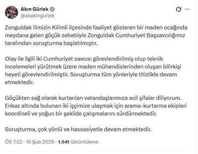 Zonguldakta maden ocağında göçük: 2 ölü, 1 yaralı