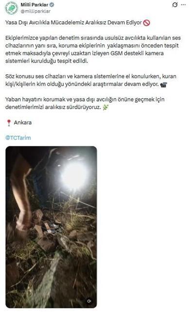 Ankarada yasa dışı av denetimi; ses cihazları ve kameralar ele geçilirdi
