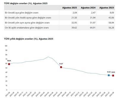 Ağustos ayı enflasyon oranları açıklandı