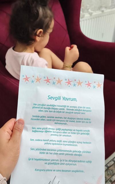 Bakan Göktaştan koruyucu aile yanında kalan çocuklara mektup