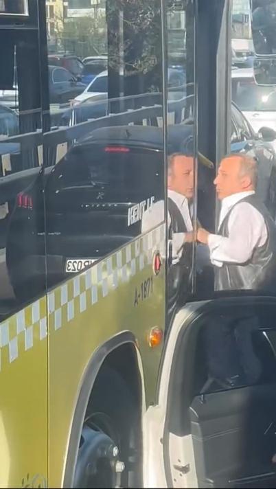 Şişlide sürücüye bıçak çeken özel halk otobüsü şoförü kamerada