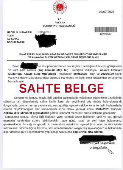 Ankara Cumhuriyet Başsavcılığından sahte belgeyle dolandırıcılığa karşı uyarı