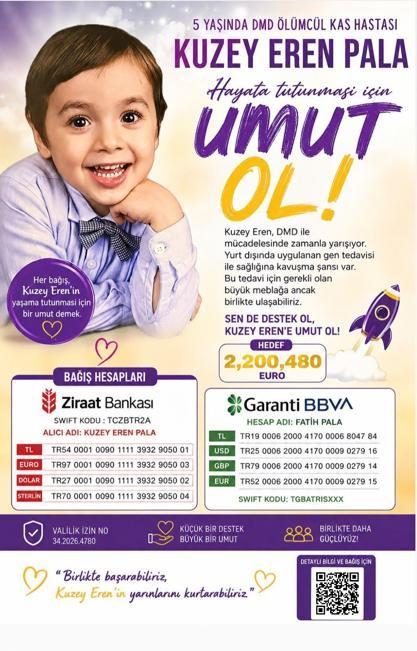 DMD hastası 5 yaşındaki Kuzey için 2,2 milyon avroluk kampanya: Diğer çocuklar gibi koşup oynamasını istiyorum