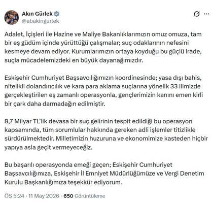 Eskişehir merkezli yasa dışı bahis operasyonu; 135 gözaltı